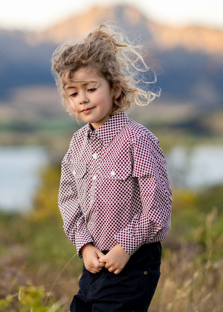 Hard Slog Kids Finley Half Placket Shirt