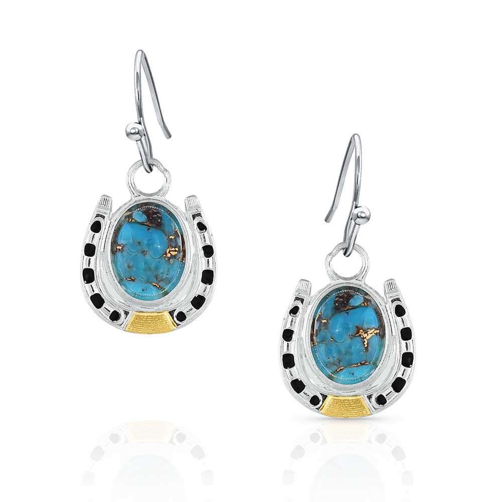 Montana Set In Stone Gold & Turquoise Earrings