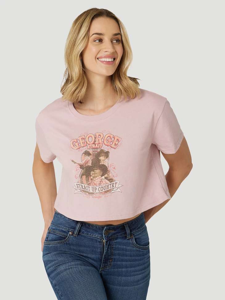 Wrangler Ladies George Strait Boyfriend Crop Tee