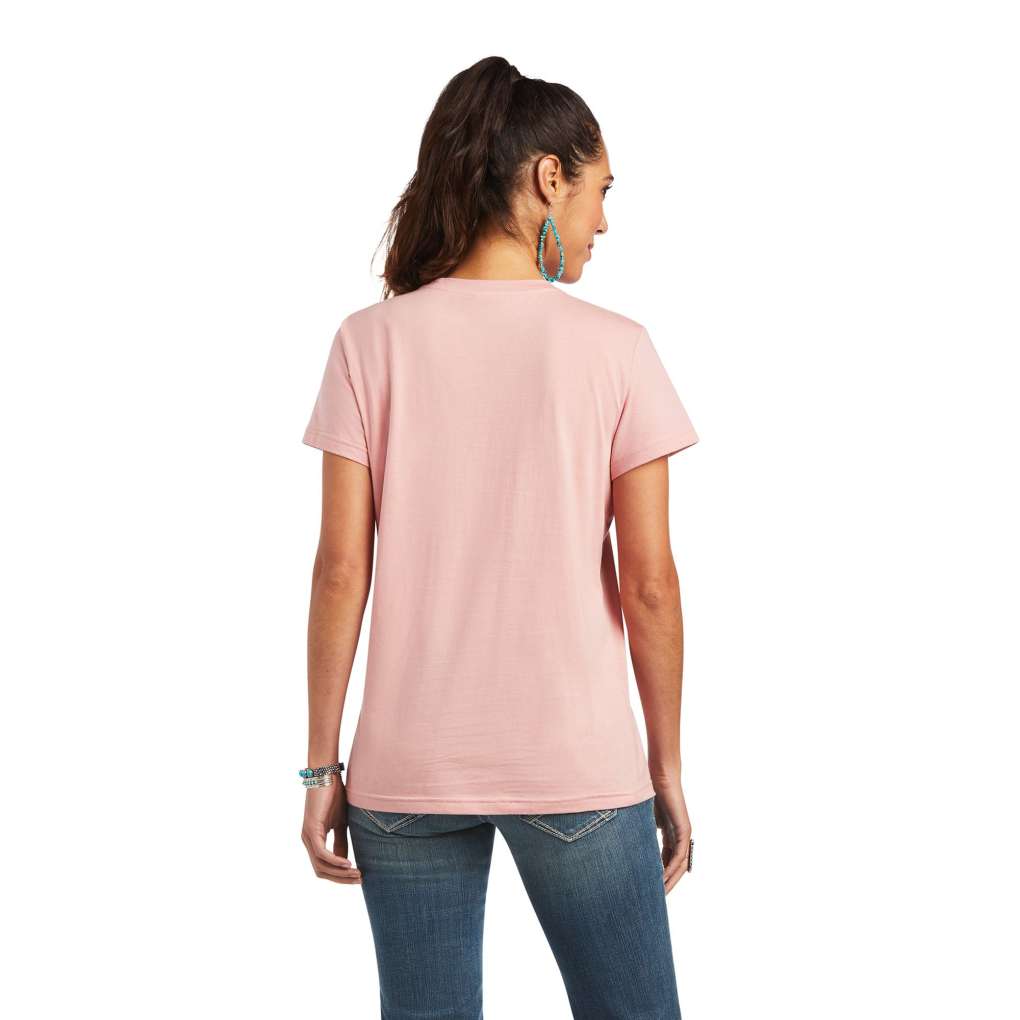 Ariat Ladies Real Fiesta Log Tee Bridal Rose