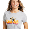 Ariat Ladies Retro Cow Gal Tee Athletic Heather