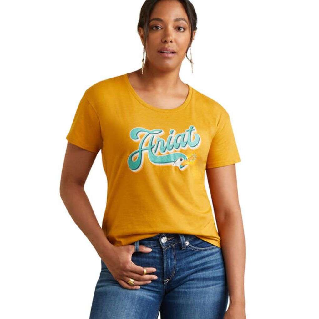 Ariat Ladies Spur Script Tee Buckhorn Heather