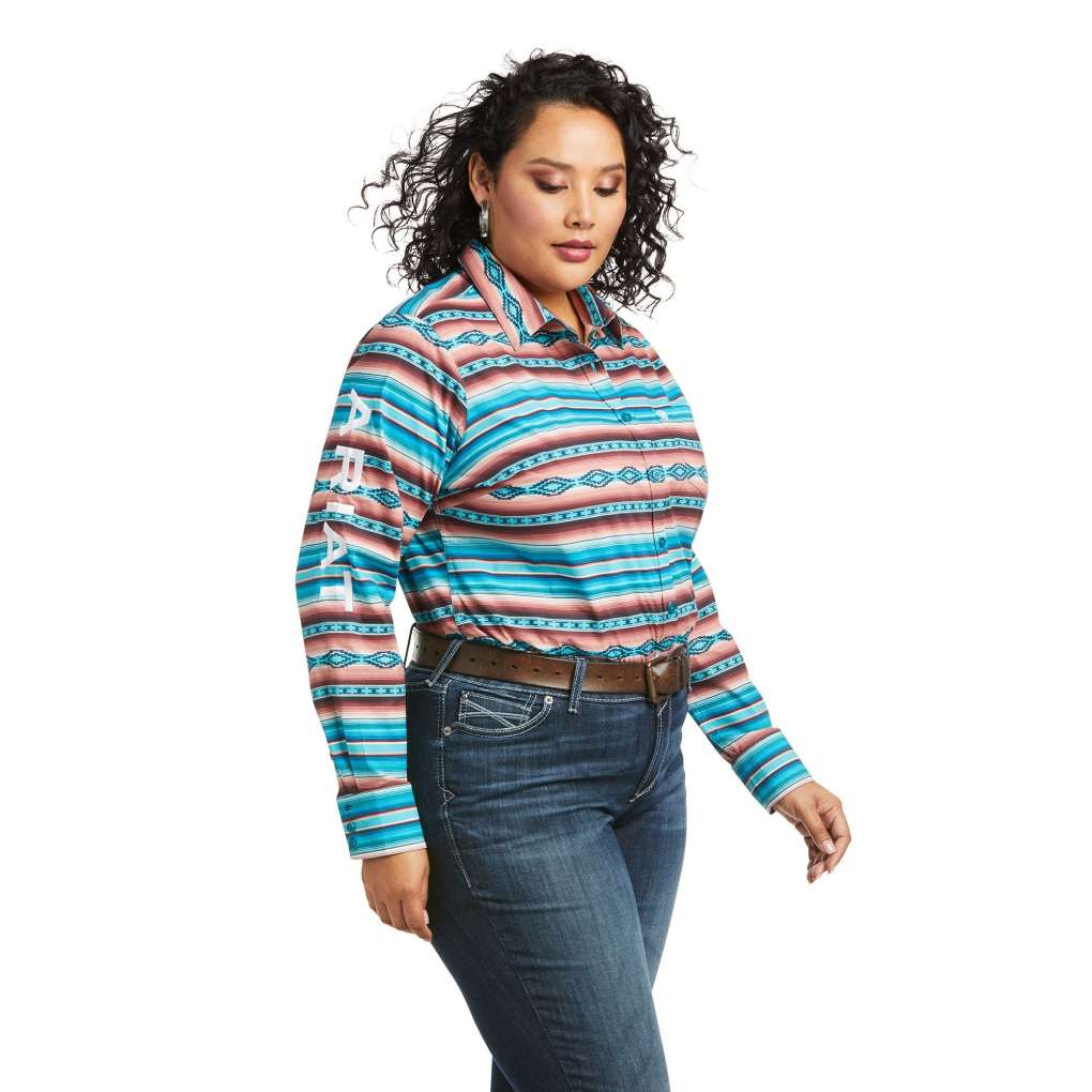 Ariat Ladies Team Kirby Stretch Shirt Serape Marsala