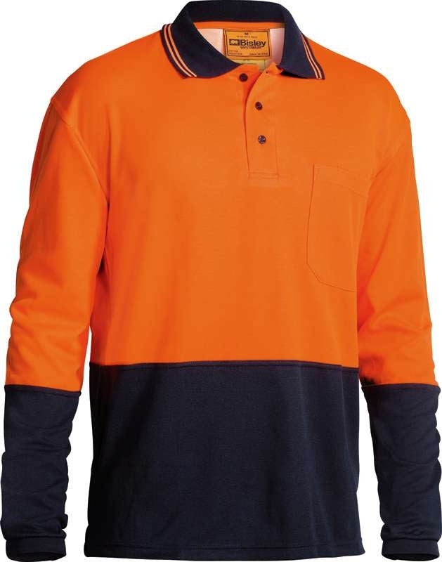 Bisley 2 Tone Hi Vis Contrast Polo Long Sleeve Bk6234