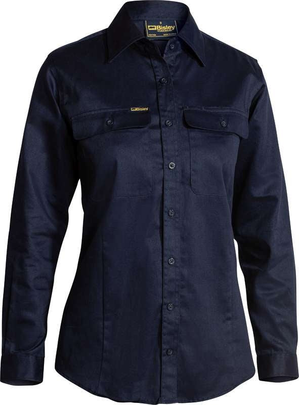 Bisley Ladies Drill Shirt Long Sleeve Bl6339