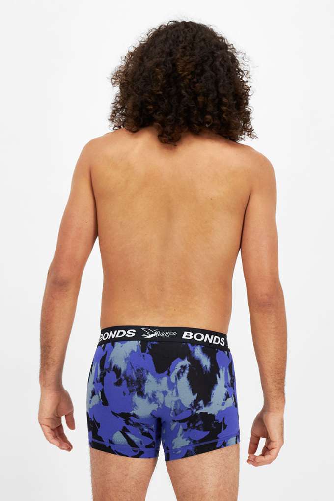 Bonds Mens Xtemp Trunks Blue Splatter