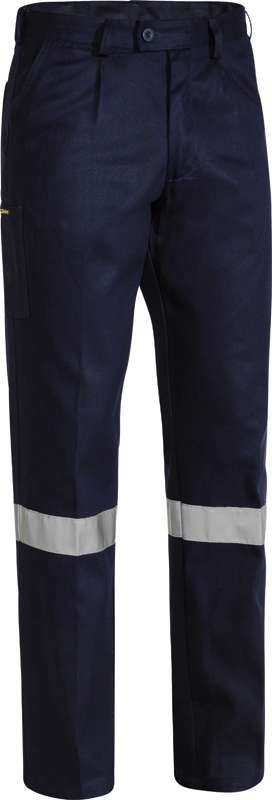 Bisley Drill Work Pant Navy Bp6007T With Tape