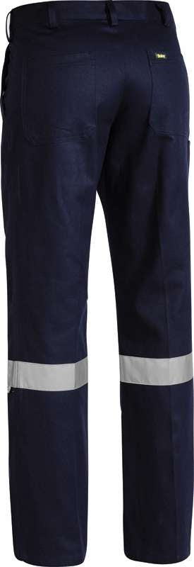 Bisley Drill Work Pant Navy Bp6007T With Tape