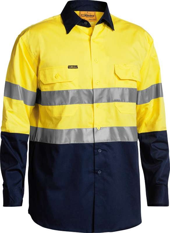 Bisley Hi Vis 2 Tone Lightweight Shirt With 3M Tape Bs6896