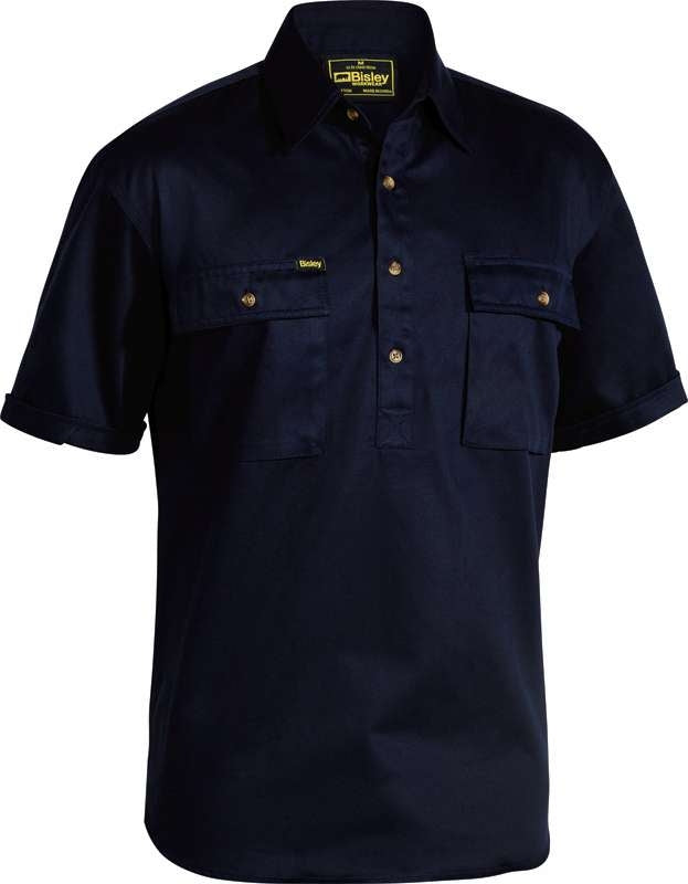 Bisley Closed Front Drill Shirt Short Sleeve Bsc1433