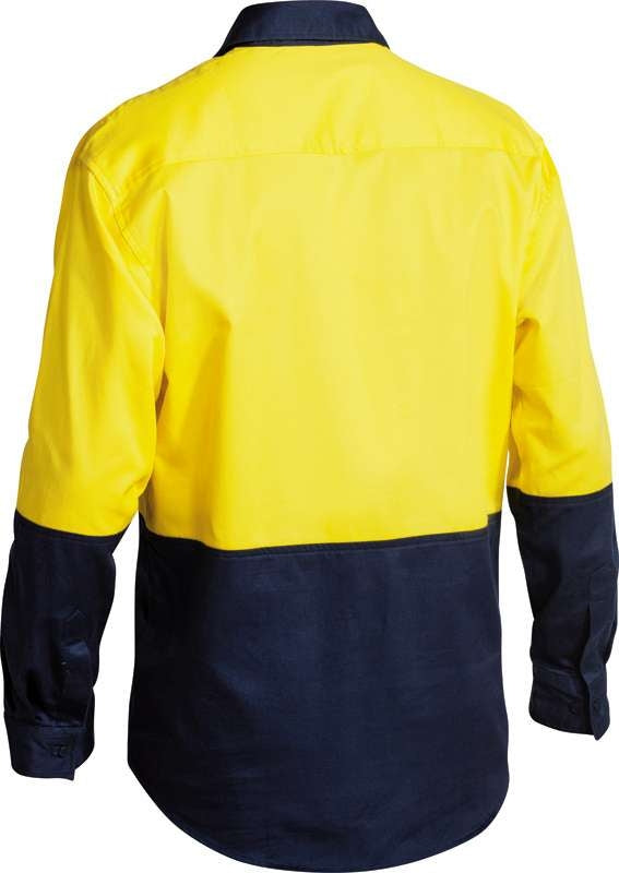 Bisley Hi Vis 2 Tone Closed Front Drill Shirt Bsc6267
