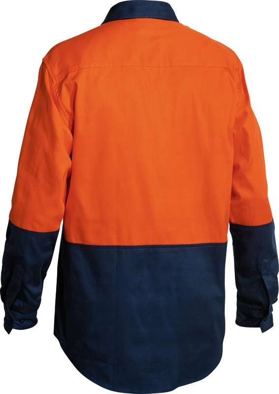 Bisley Hi Vis 2 Tone Closed Front Drill Shirt Bsc6267