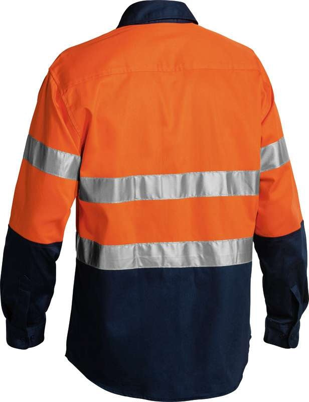 Bisley Hi Vis 2 Tone Drill Shirt With 3M Tape Bt6456