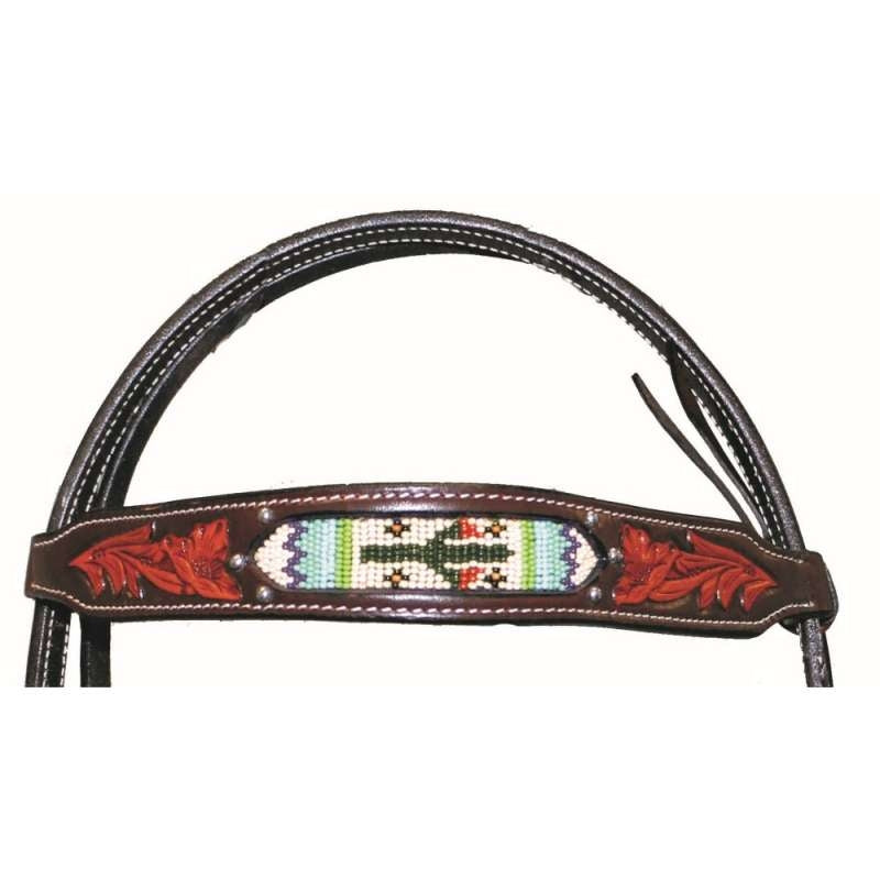 Fort Worth Cactus Beaded Headstall