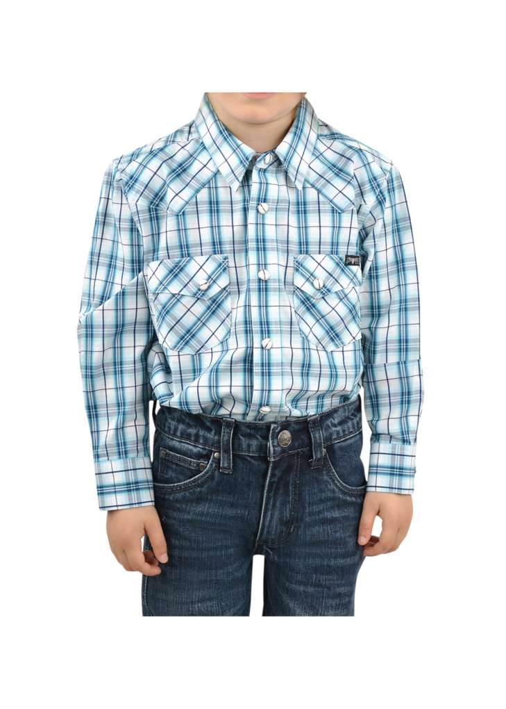 Pure Western Boys Archer Check Shirt