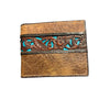 Roper Bi Fold wallet Turquoise Floral Overlay