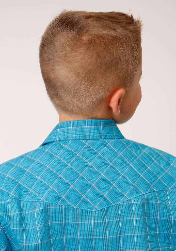 Roper Boys Karman Classic 55/45 Shirt Blue Plaid