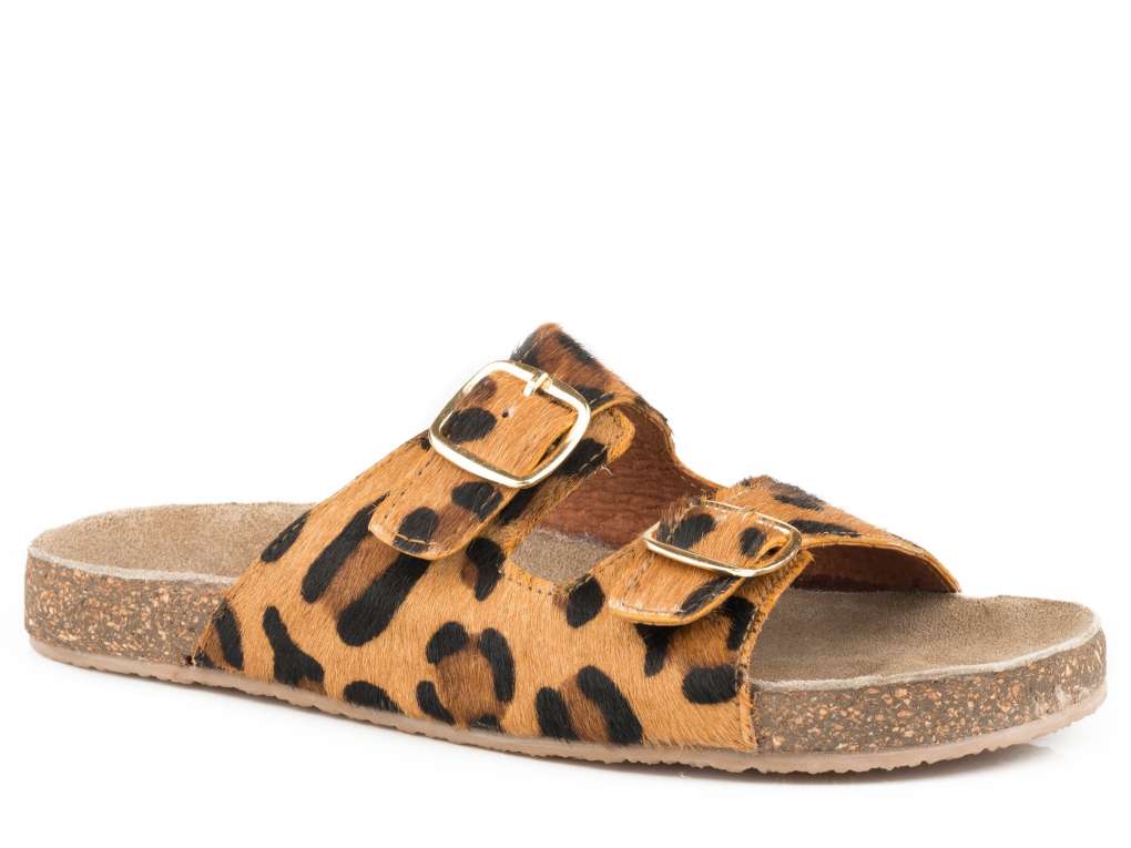 Roper Ladies Desiree Hair On Leopard Sandal