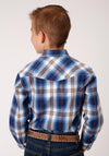 Roper Boys Amarillo Blue/Brown Plaid Shirt