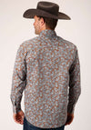 Roper Mens Amarillo Orange Paisley Shirt