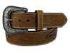 Roper Mens Brown Aztec Overlay Belt