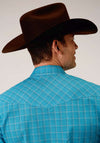 Roper Mens Karman Classic 55/45 Shirt Blue Plaid