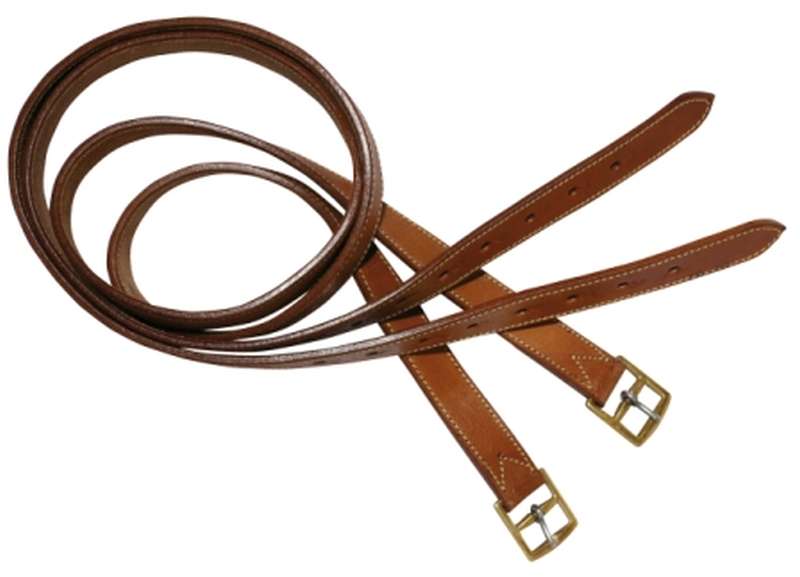 Stc Stockmaster Heavy Duty Stirrup Leathers 1 1/4In With Brass Buckles