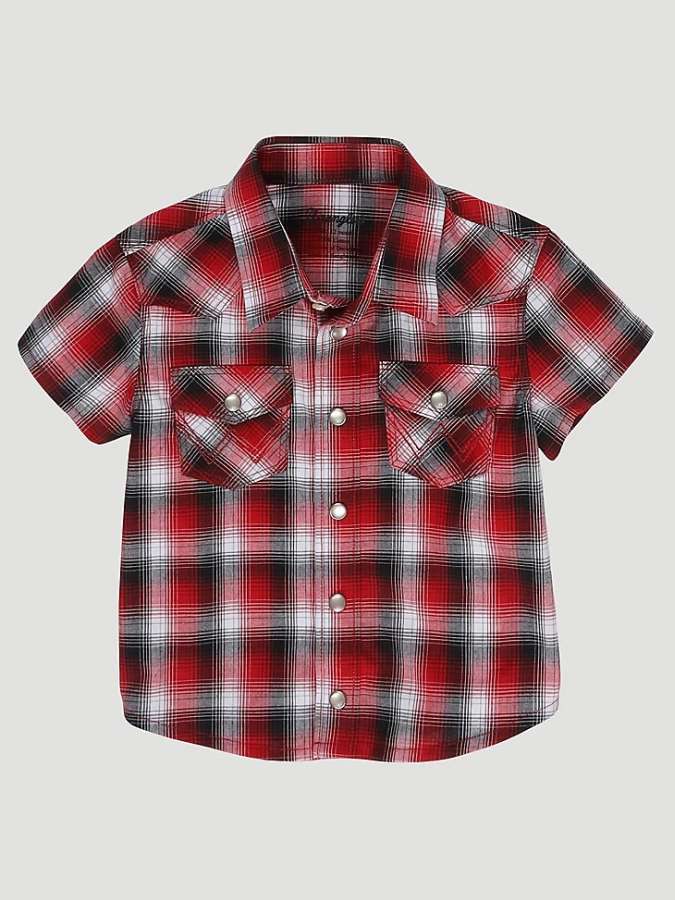 Wrangler Boys Western Plaid Shirt