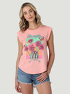 Wrangler Ladies Cuffed Sleeve Cactus Tee