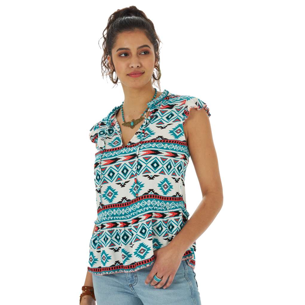 Wrangler Ladies Retro Aztec Punchy Top