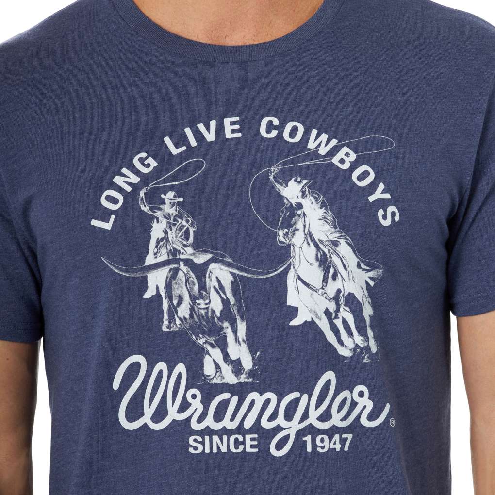 Wrangler Mens Long Live Cowboys Tee